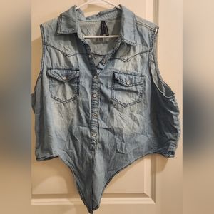 Highway Jeans 3x women's tie denim top